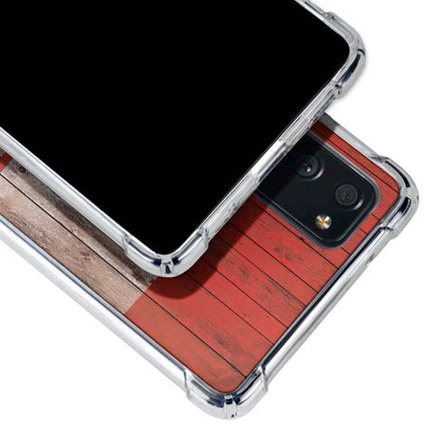 Canadian Flag Dark Wood Galaxy S20 FE Clear Case